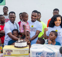 Blogger Obinkran Jr Donates To Teshie Orphanage Home On His Birthday , Joined By Footballer Agyemang Badu & Tv Star Serwaa Amihere